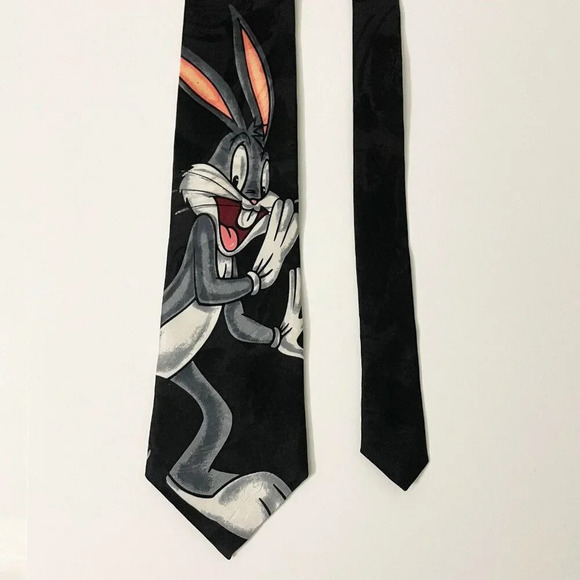 Vintage 1995 Looney Tunes Mania Mens Necktie Bugs Bunny 56 Inch - Picture 14 of 16